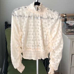 BNWT H&M cream sheer patterned top size 6
